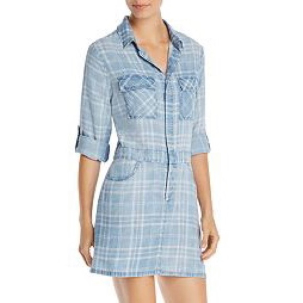 SALE!! Billy T Voyage Plaid Mini Shirt Dress 100%…